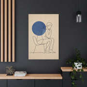 Modern Thinker Line Study Wall Art & Canvas Print