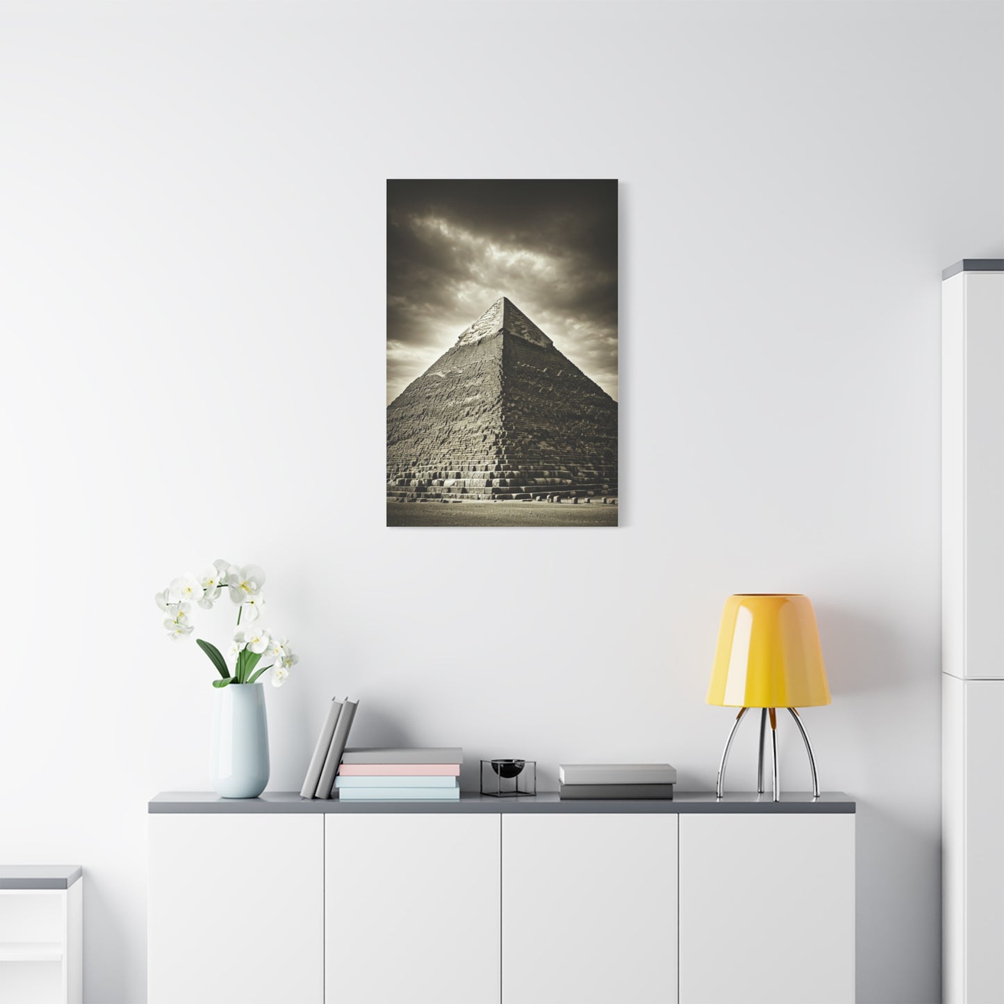 Great Pyramid in Dramatic Monochrome Wall Art & Canvas Print