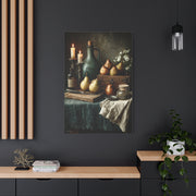 Rustic Pear & Candle Still Life Wall Art & Canvas Print