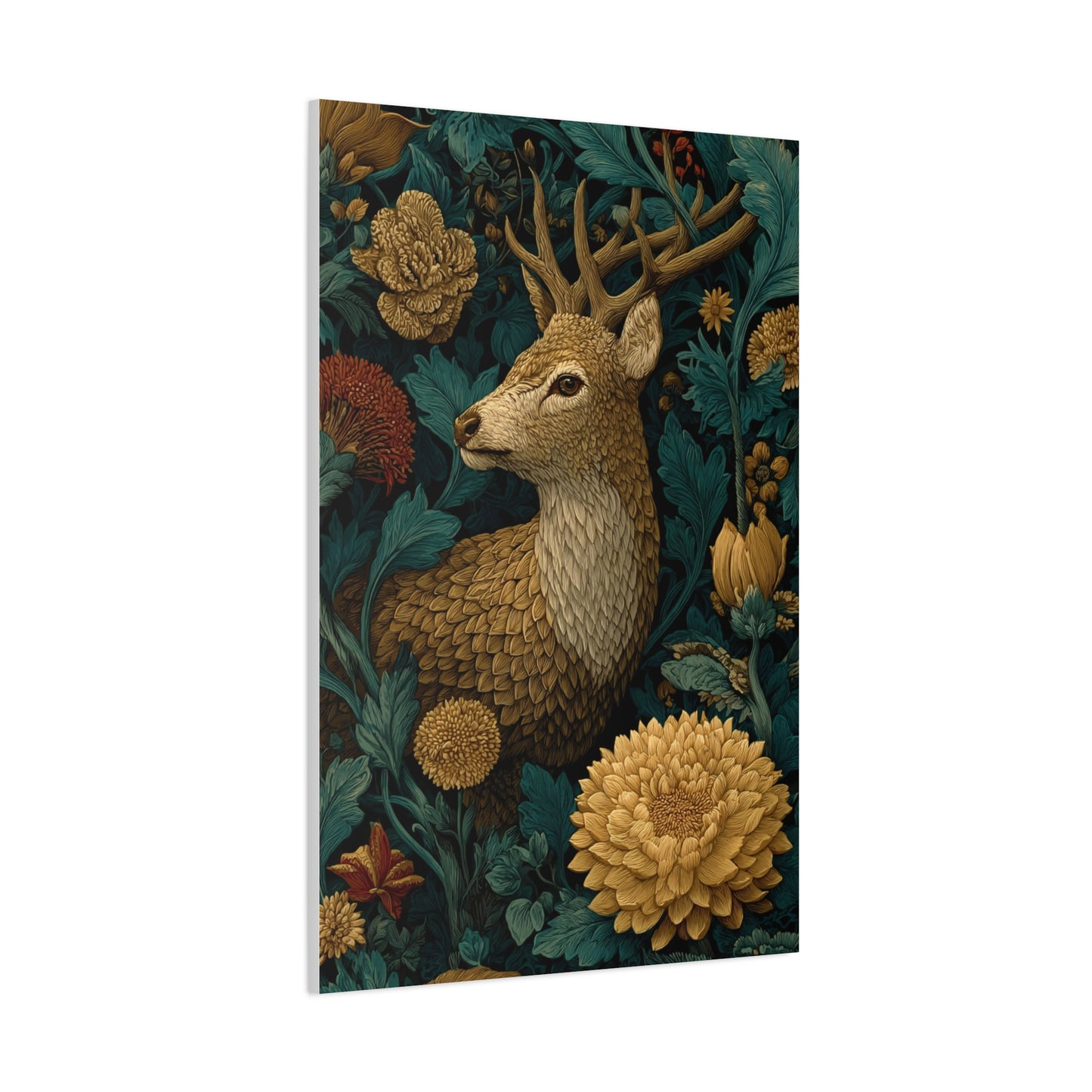 Art Deco Black and Gold Stag Wall Art & Canvas Print