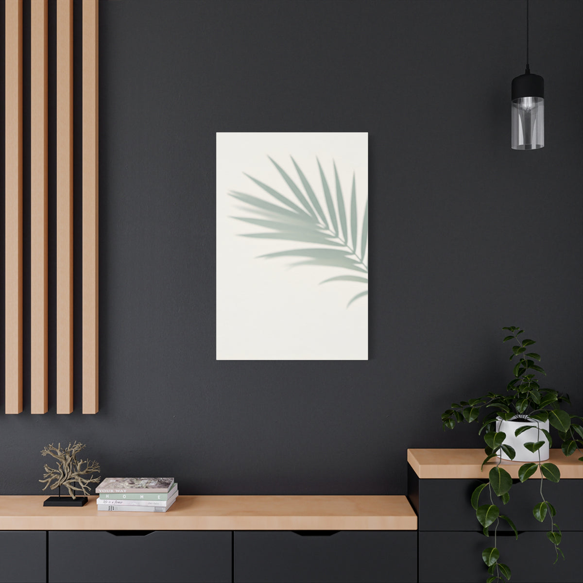 Soft Palm Frond Shadow Minimal Wall Art & Canvas Prints