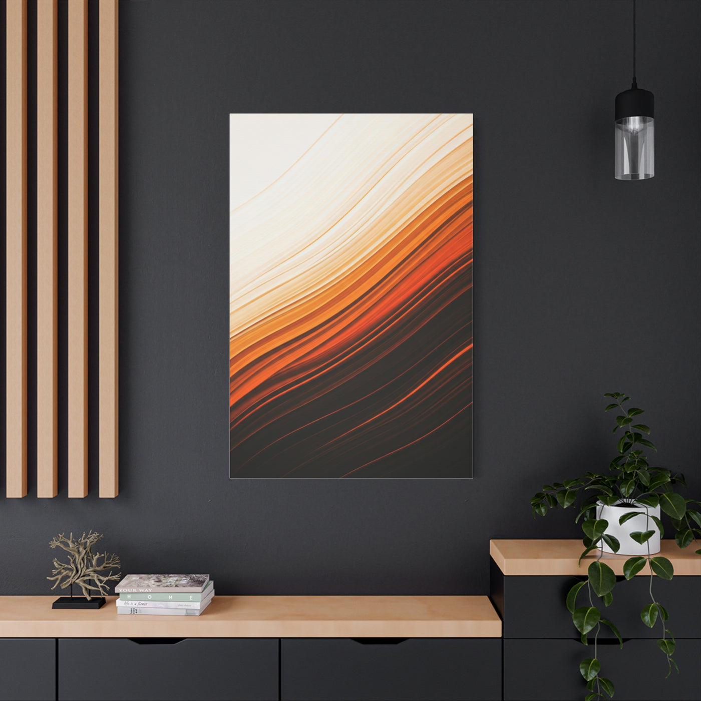 Flowing Amber Gradient Abstract Wall Art & Canvas Prints