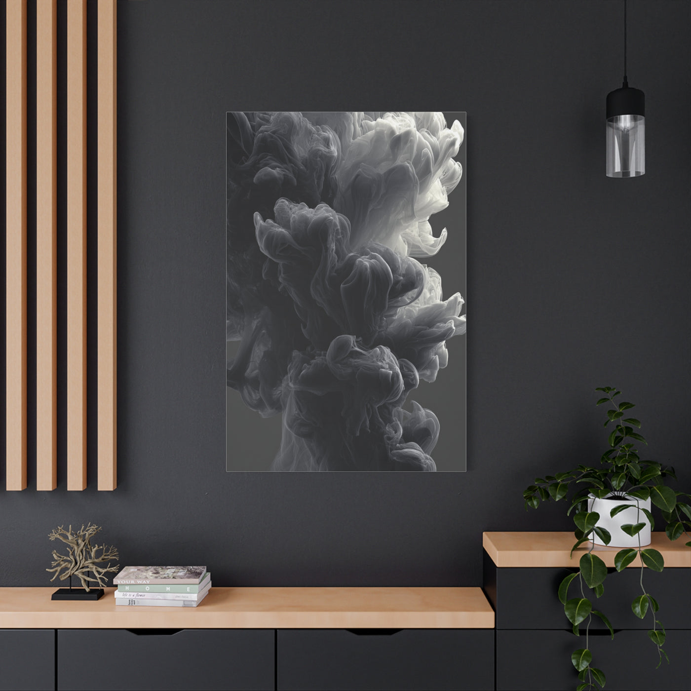 Smoke Ink Monochrome Abstract Wall Art & Canvas Print