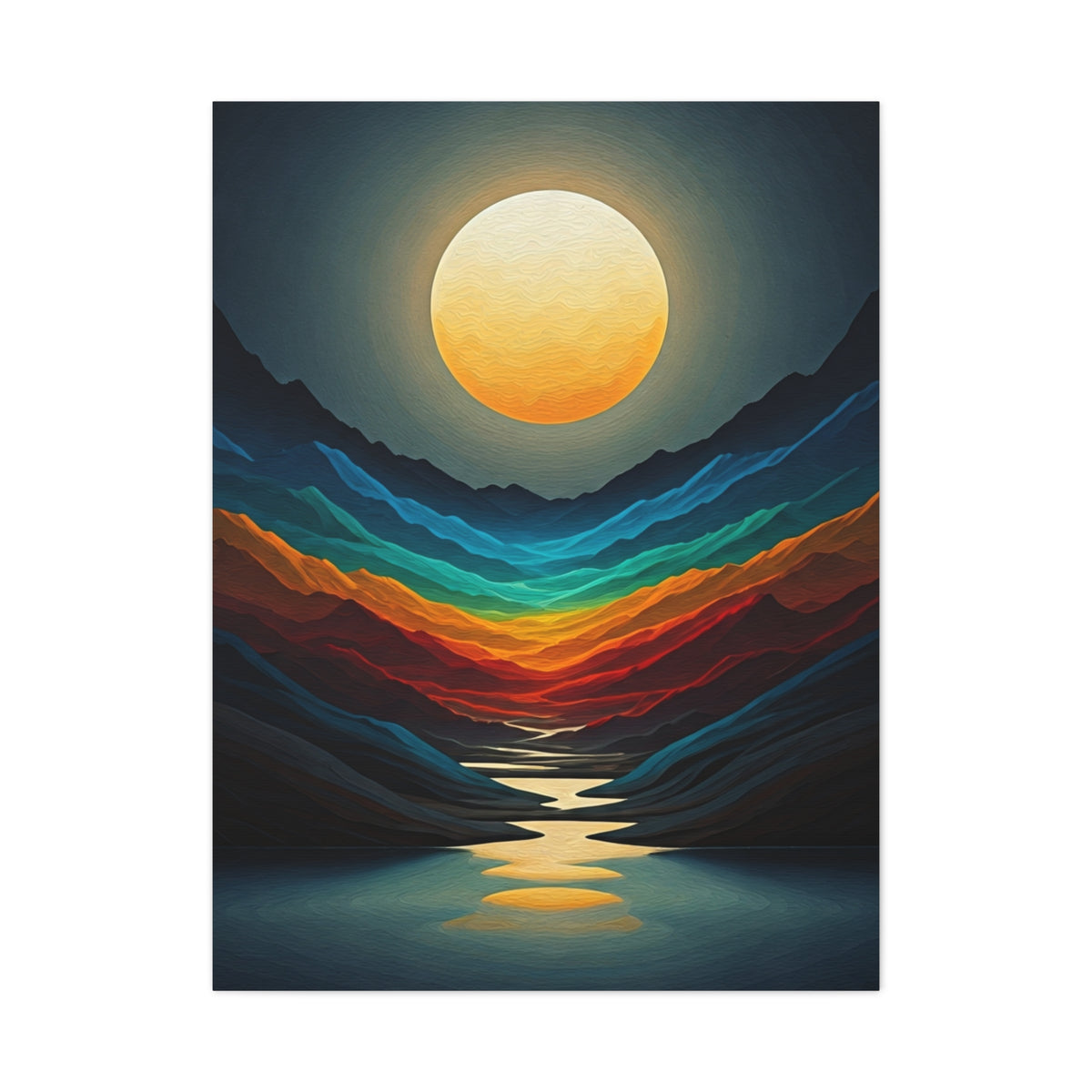 Golden Moon Valley Glow Wall Art & Canvas Print