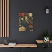 Green Botanical Songbird Pattern Wall Art & Canvas Print