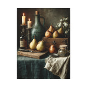Rustic Pear & Candle Still Life Wall Art & Canvas Print