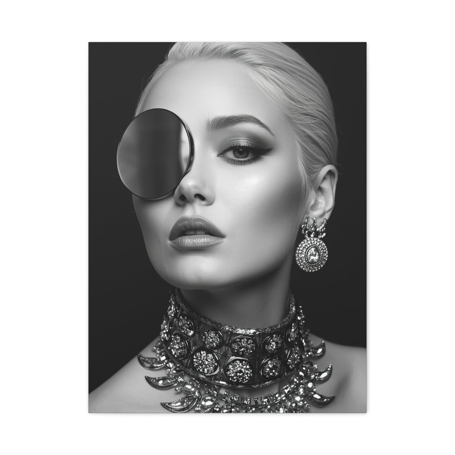 Monochrome Luxury Disc Portrait Wall Art & Canvas Print