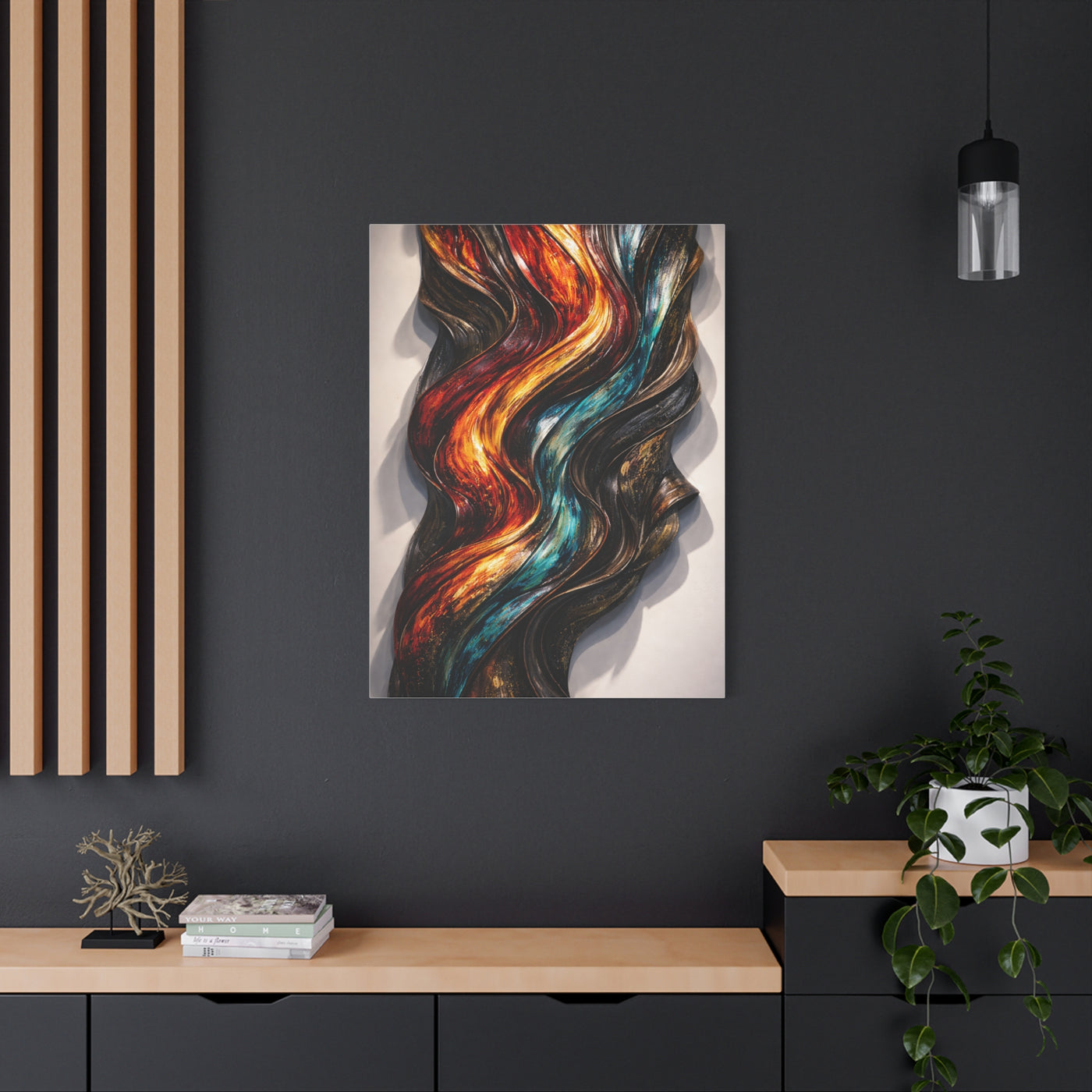 Glossy Molten Metal Relief Wall Art & Canvas Print