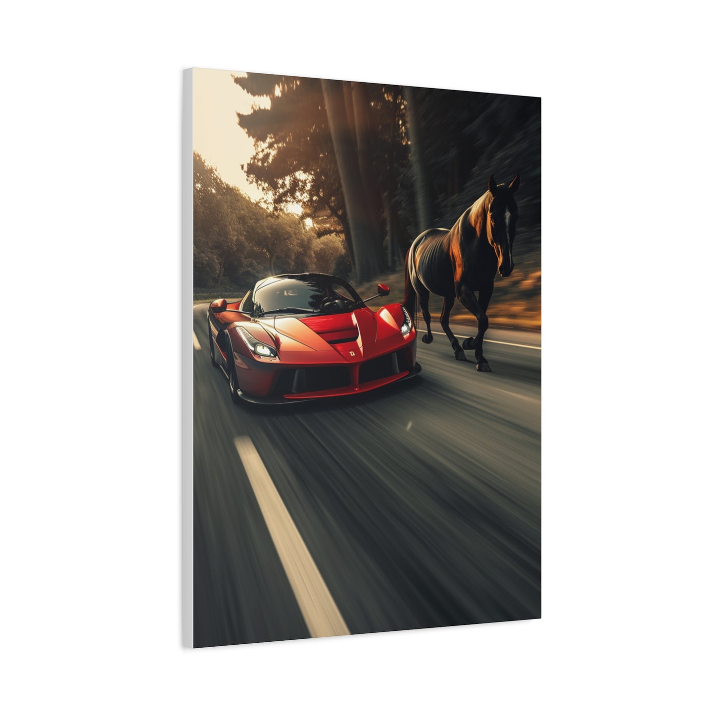 LaFerrari & Stallion Motion Power Wall Art & Canvas Print