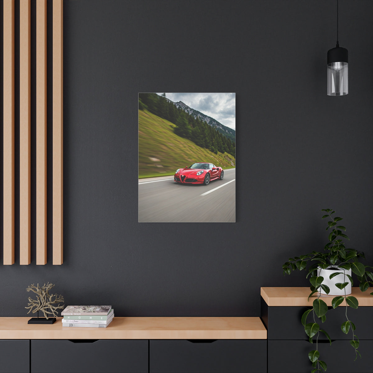 Alfa Romeo 4C Mountain Twisty Road Wall Art & Canvas Prints