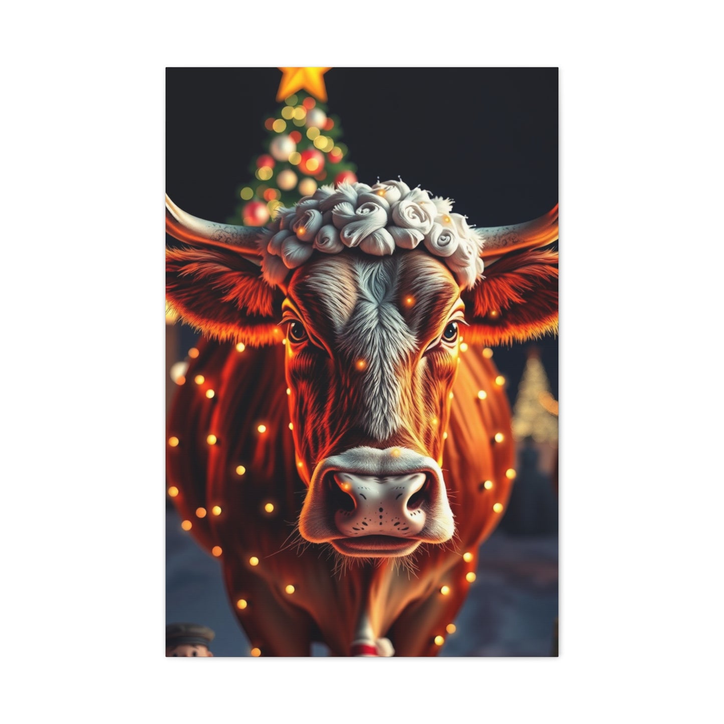 Supreme Christmas Cow Art Beautiful Collection Wall Art & Canvas Print