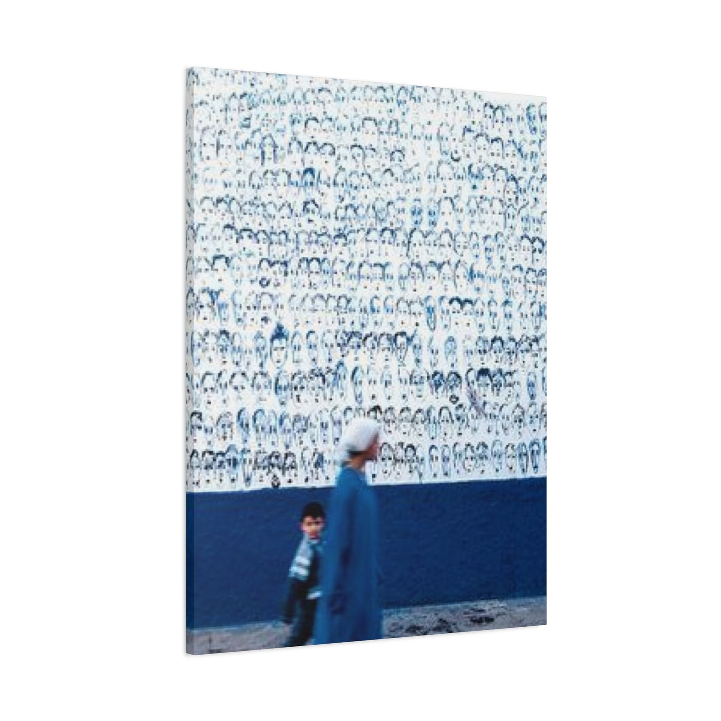 Blue Color Women & Child Moroccan Wall Art & Canvas Prints