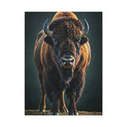 American Bison Emerging from Dust Prairie Wall Art & Canvas Print