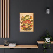 Whimsical Retro Frog and Mushroom Composition Wall Art & Canvas Print