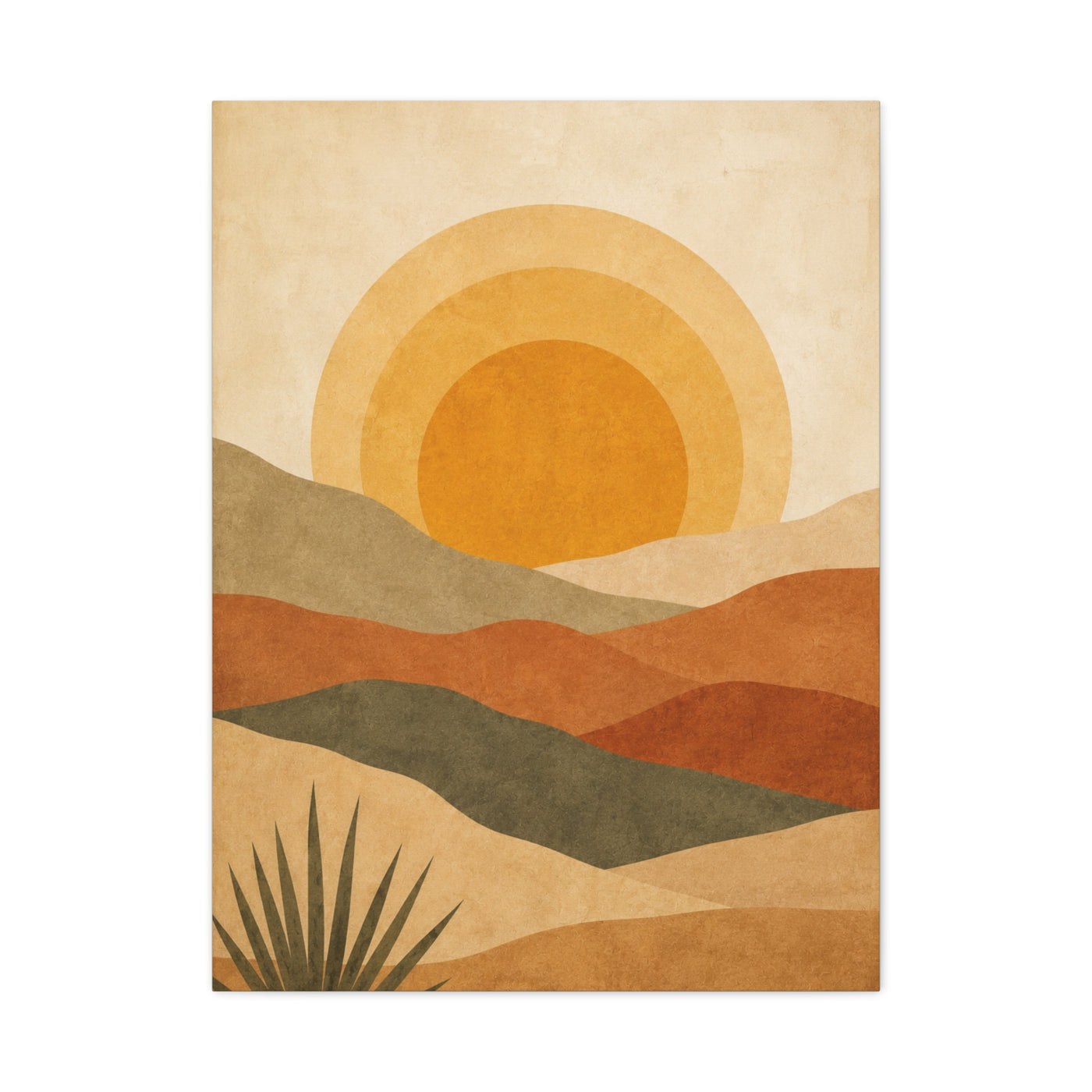 Boho Desert Sun Layers Abstract Wall Art & Canvas Print