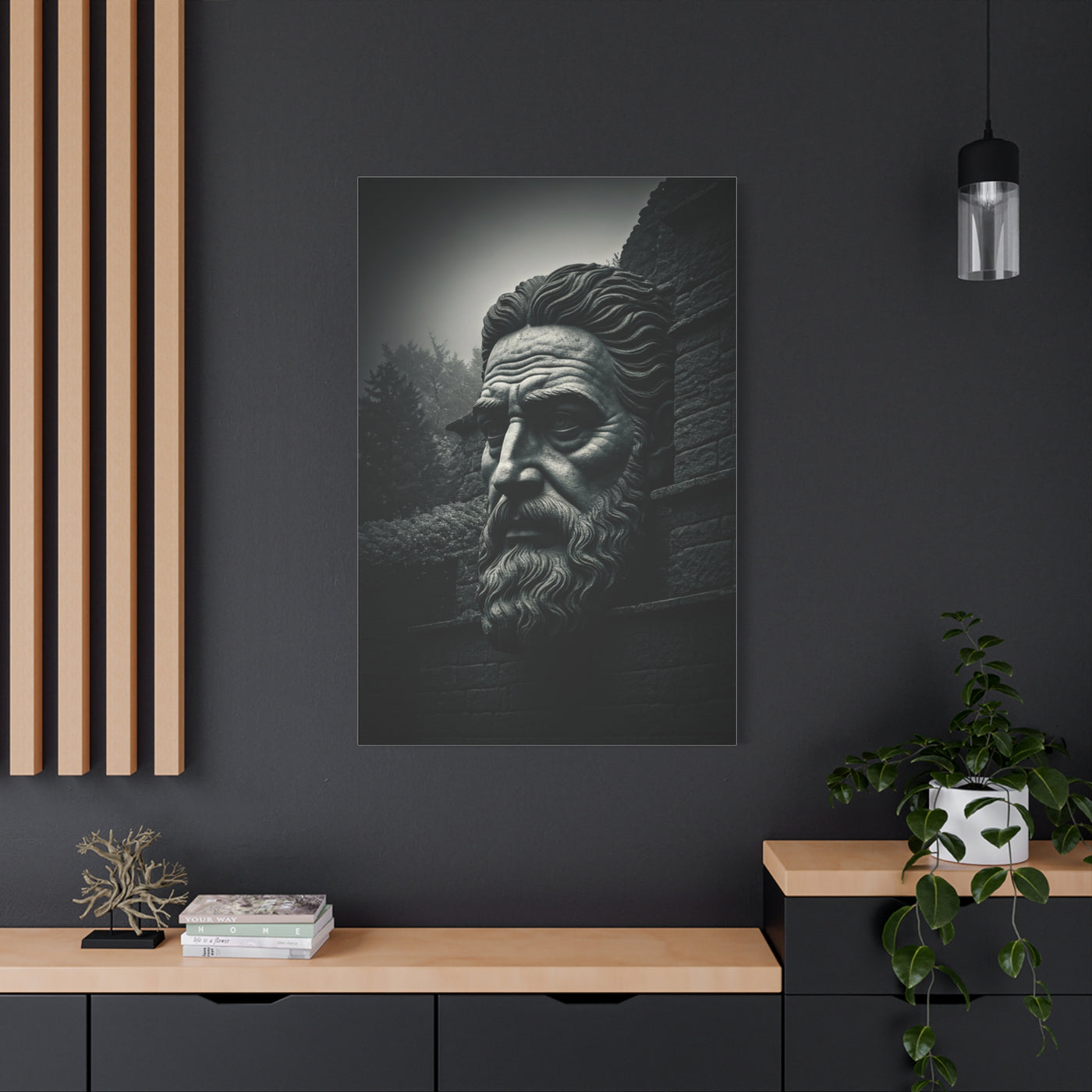 Ancient Stone Philosopher Bust Wall Art & Canvas Prints