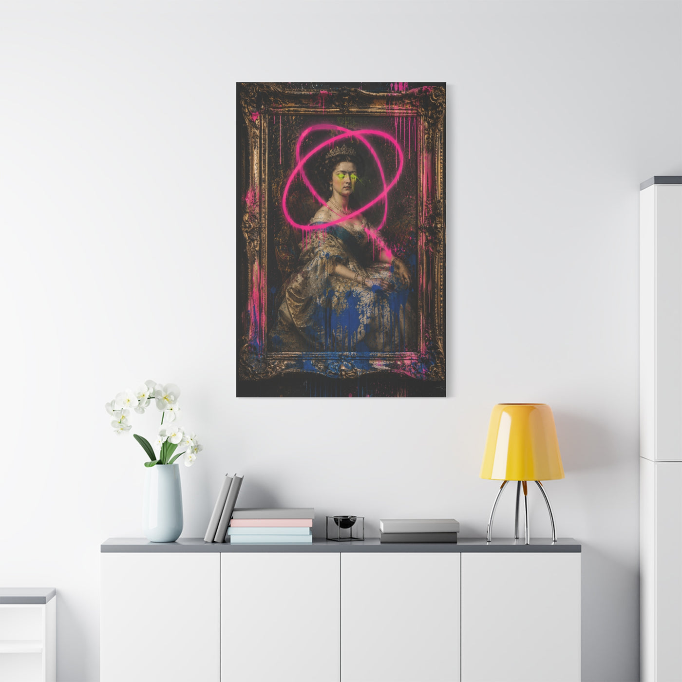 Graffiti Royal Portrait Rebellion Street Wall Art & Canvas Print