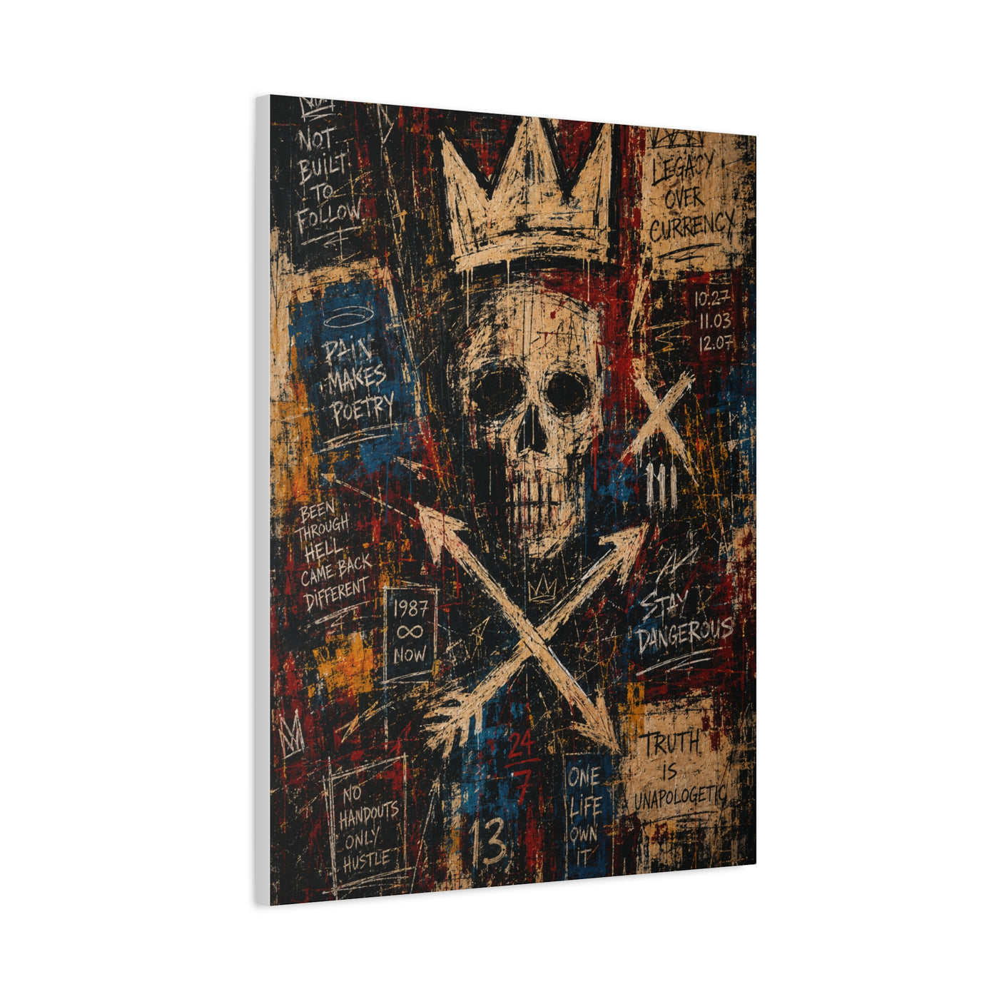 Crowned Skull Rebellion Street Wall Art & Canvas Print