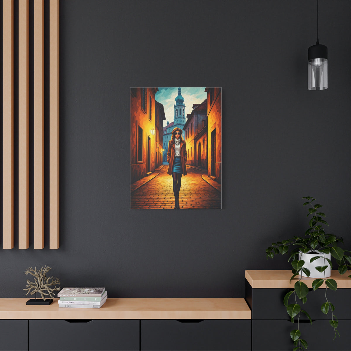 Twilight Alley Stroll Wall Art & Canvas Print