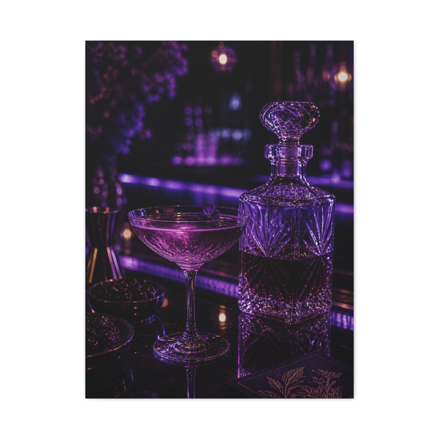 Violet Cocktail Lounge Still Life Wall Art & Canvas Print