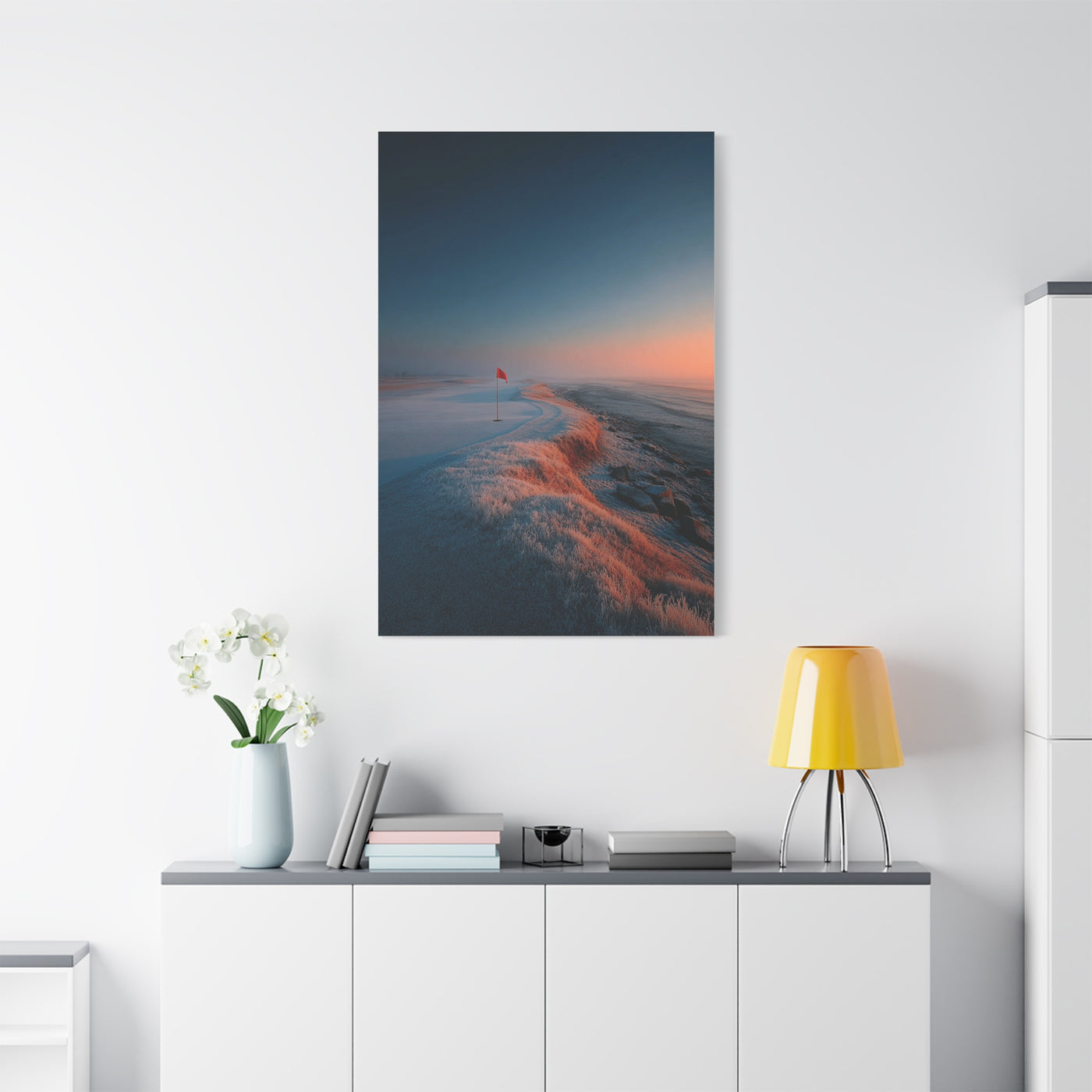 Frosted Coastal Green Minimal Golf Wall Art & Canvas Print