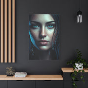 Intimate Blue Portrait with Beaded Accents Wall Art & Canvas Prints