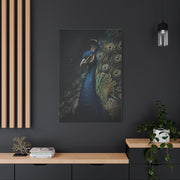 Dark Luxury Peacock Portrait Wall Art & Canvas Print
