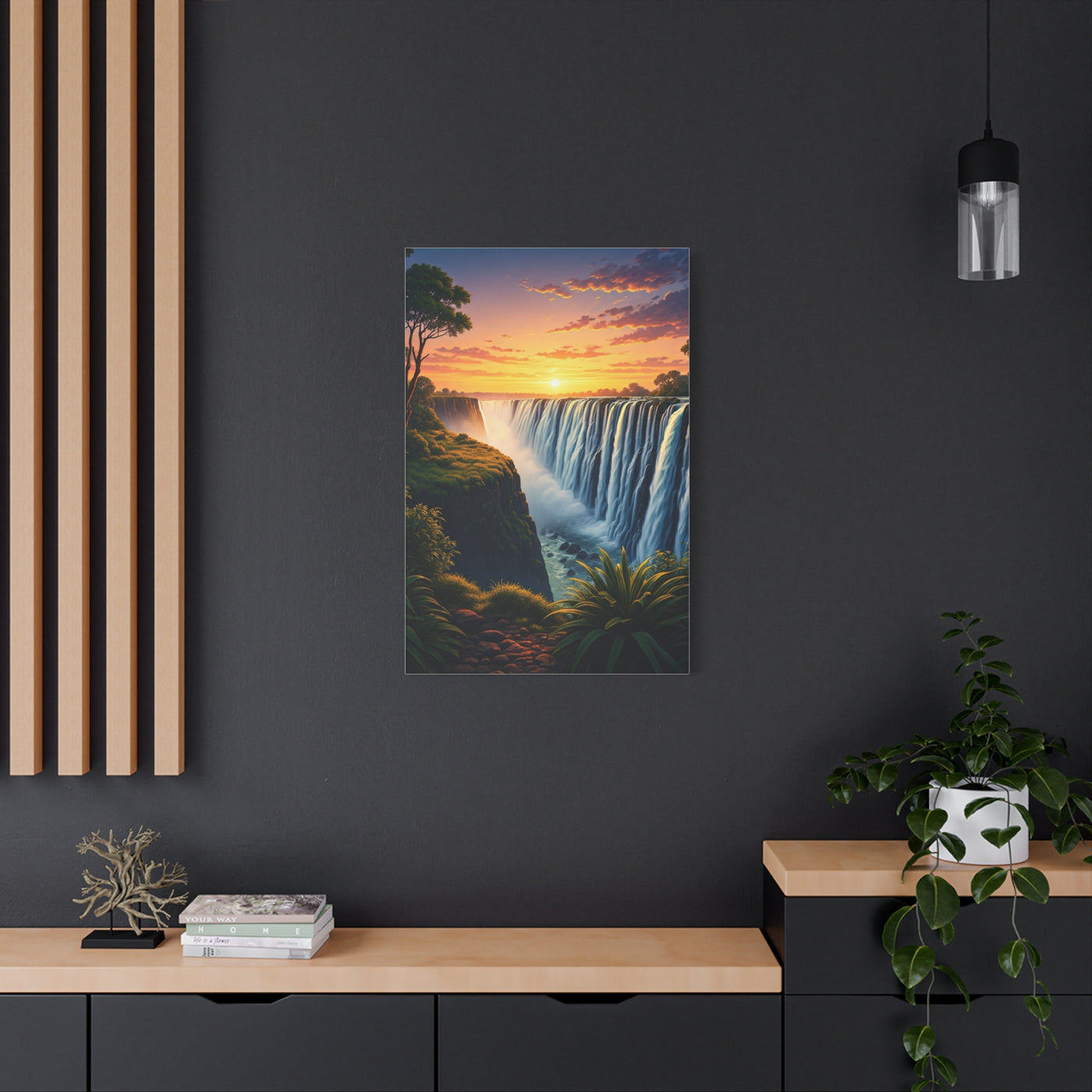 Waterfall at Golden Horizon Wall Art & Canvas Prints