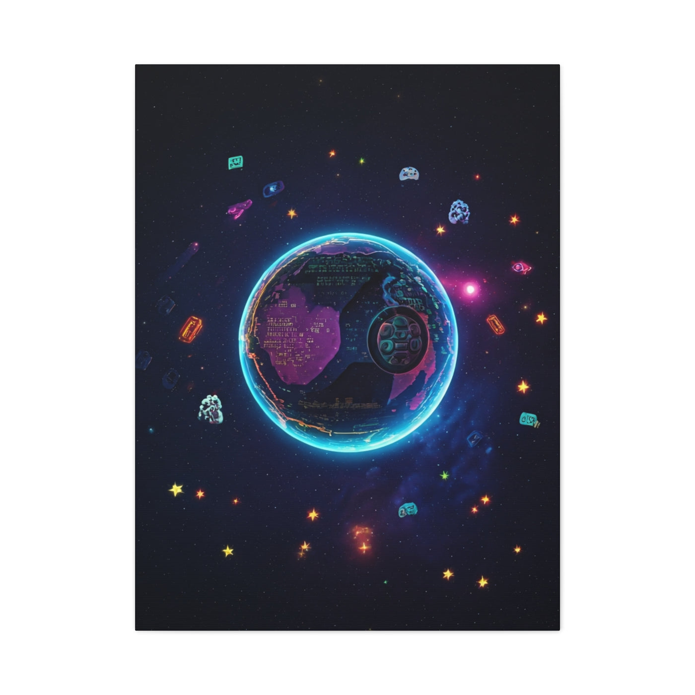 Pixel Orbit Universe Wall Art & Canvas Prints