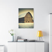 Winter Barn in Snowfield Wall Art & Canvas Prints