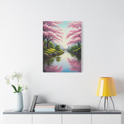 Sakura River Garden Reflection Wall Art & Canvas Prints