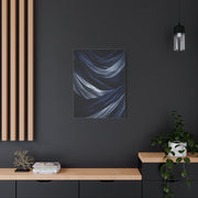 Draped Navy Textile Abstraction Wall Art & Canvas Print