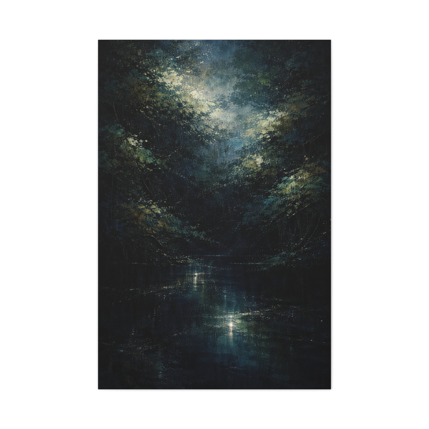 Nocturnal Forest Reflection Wall Art & Canvas Print