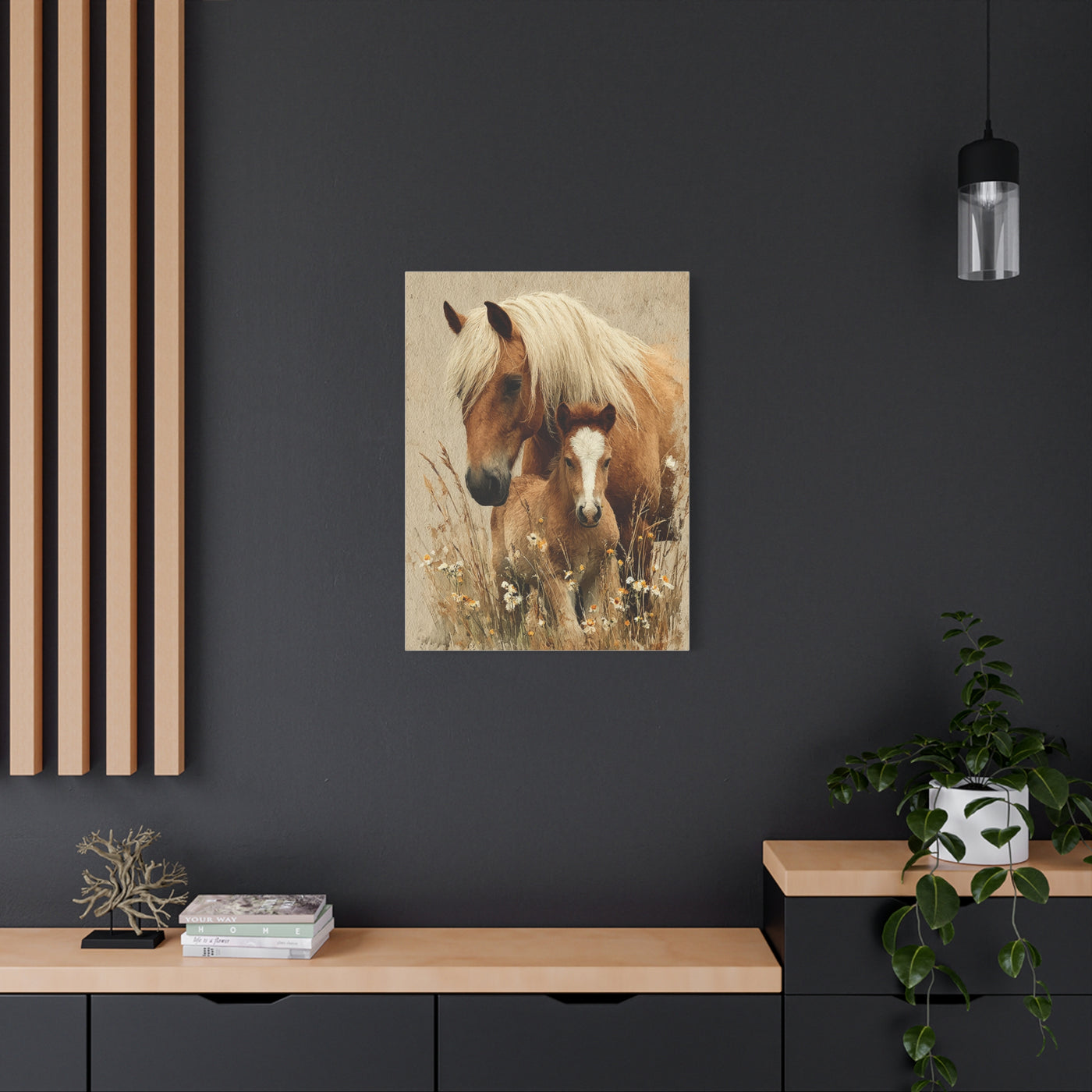 Mare and Foal Tender Bond Wall Art & Canvas Print