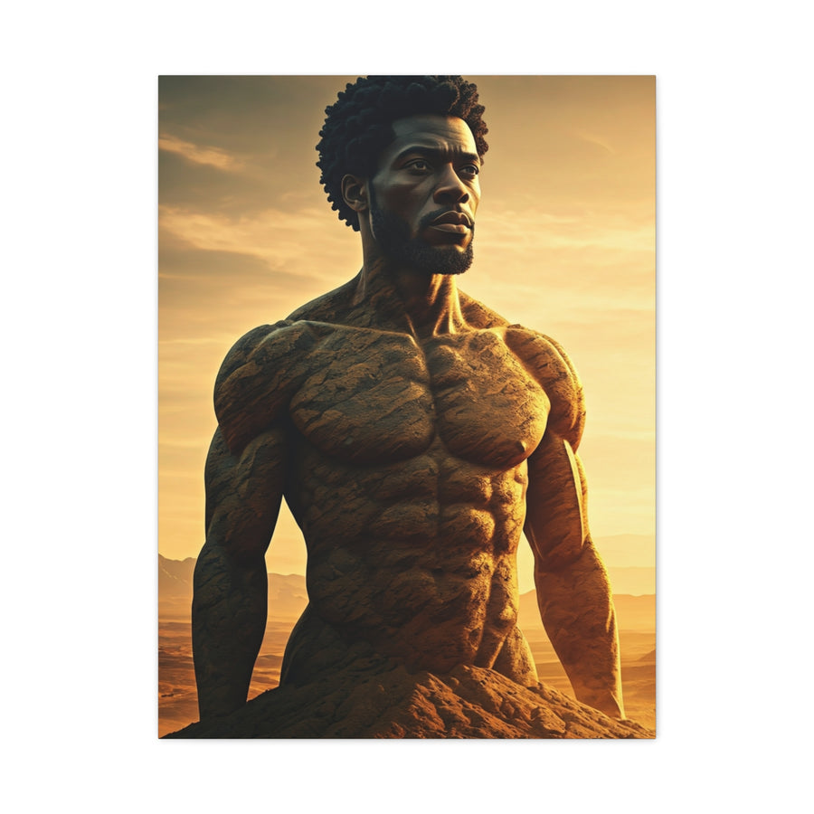 Golden Stone Warrior Portrait Wall Art & Canvas Prints