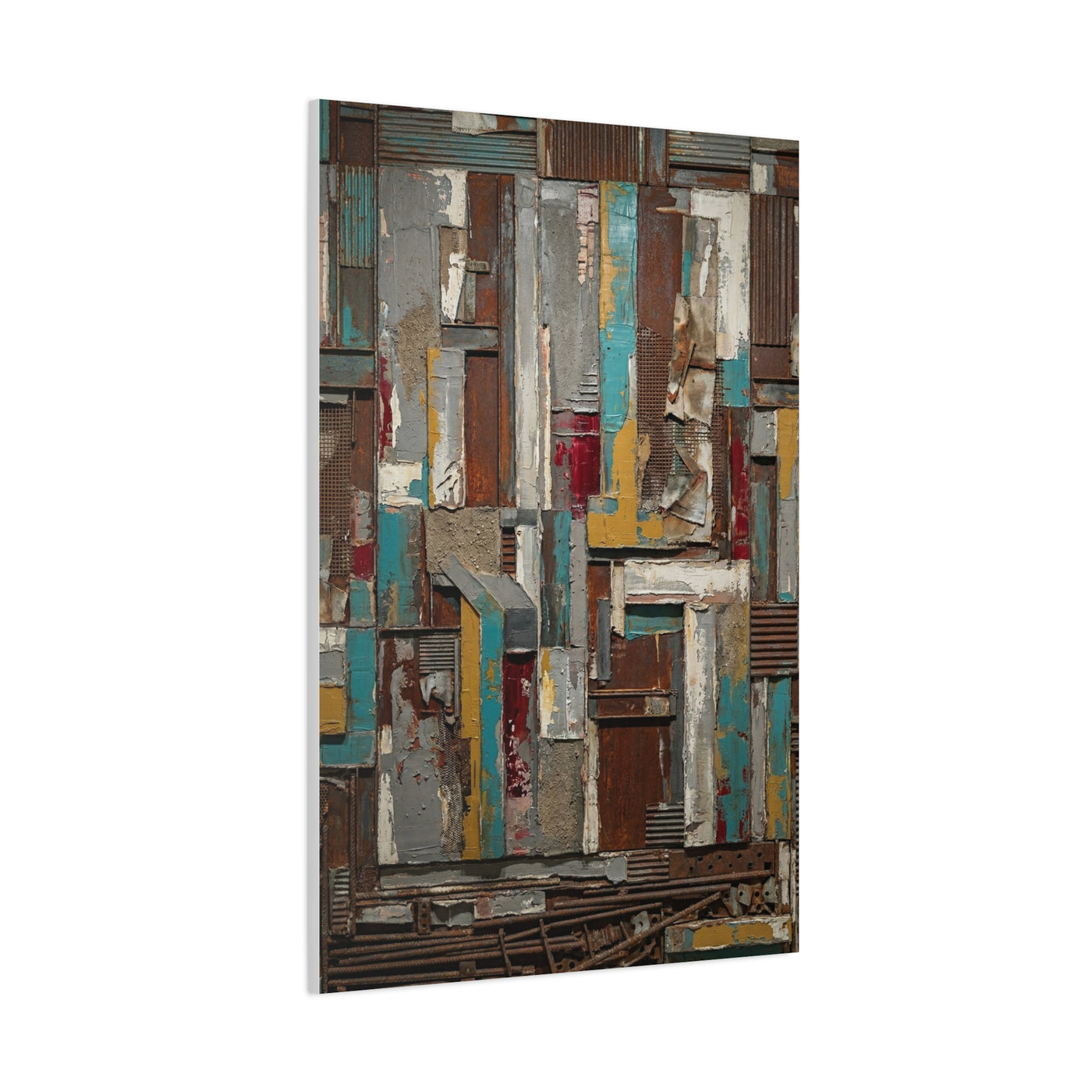 Mid-Century Modern Muted Geometric Color Block Wall Art & Canvas Print