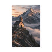 Lone Alpine Chapel Sunrise Wall Art & Canvas Print