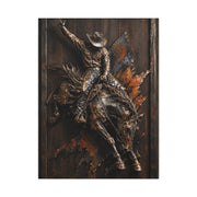 Rodeo Bronc Rider Metal Relief Panel Wall Art & Canvas Print
