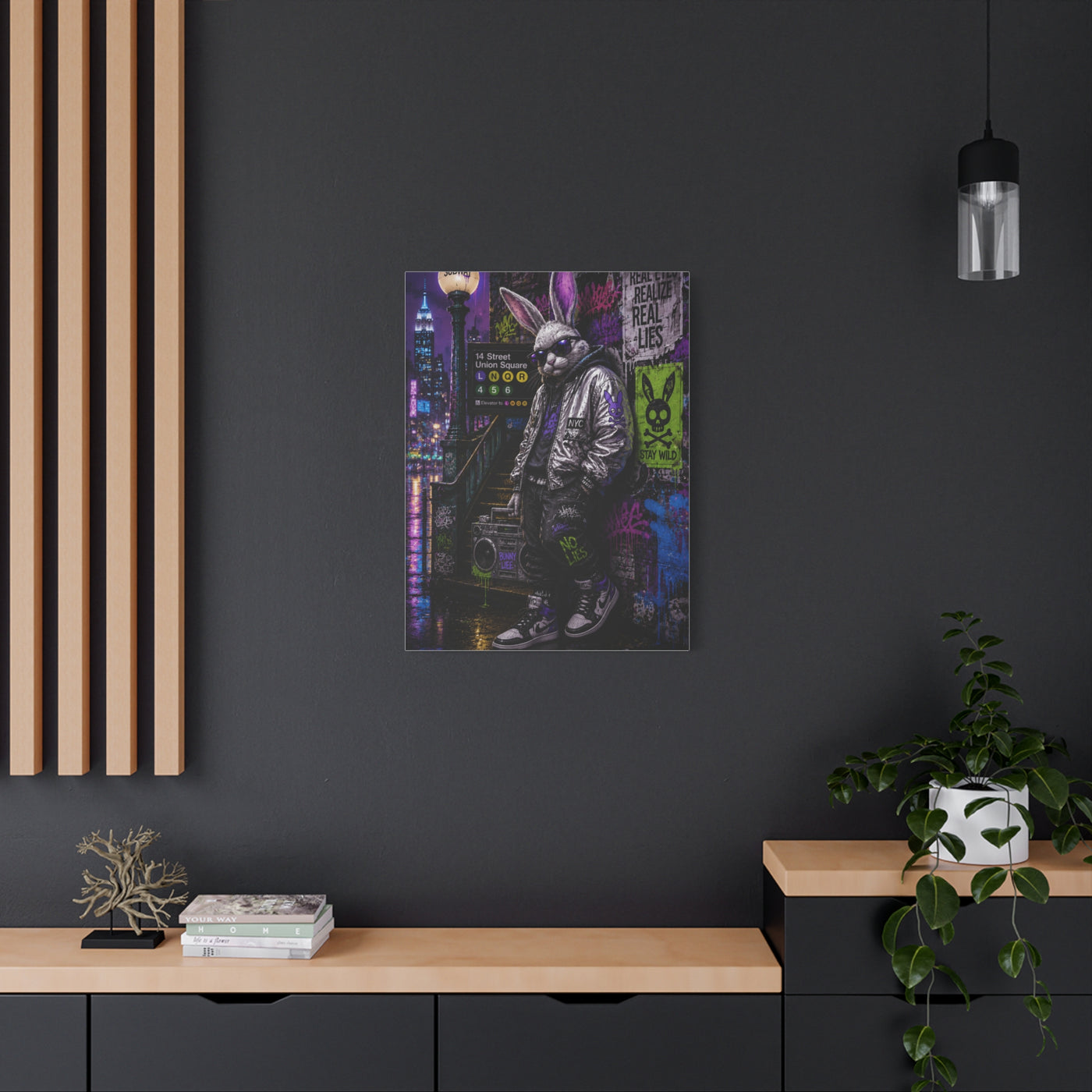 Urban Rebel Bunny NYC Street Wall Art & Canvas Print