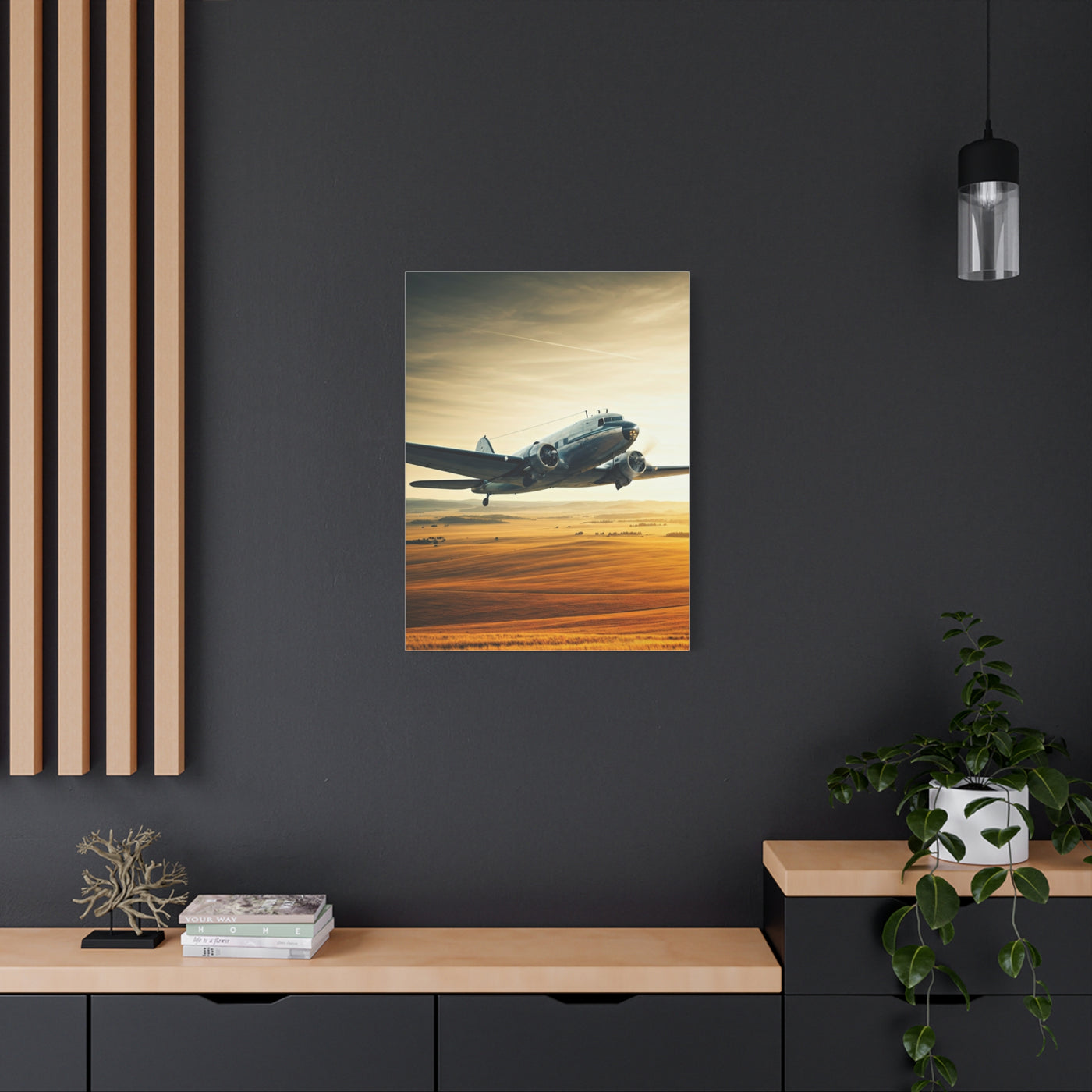 Golden Age Flight Over Desert Wall Art & Canvas Prints