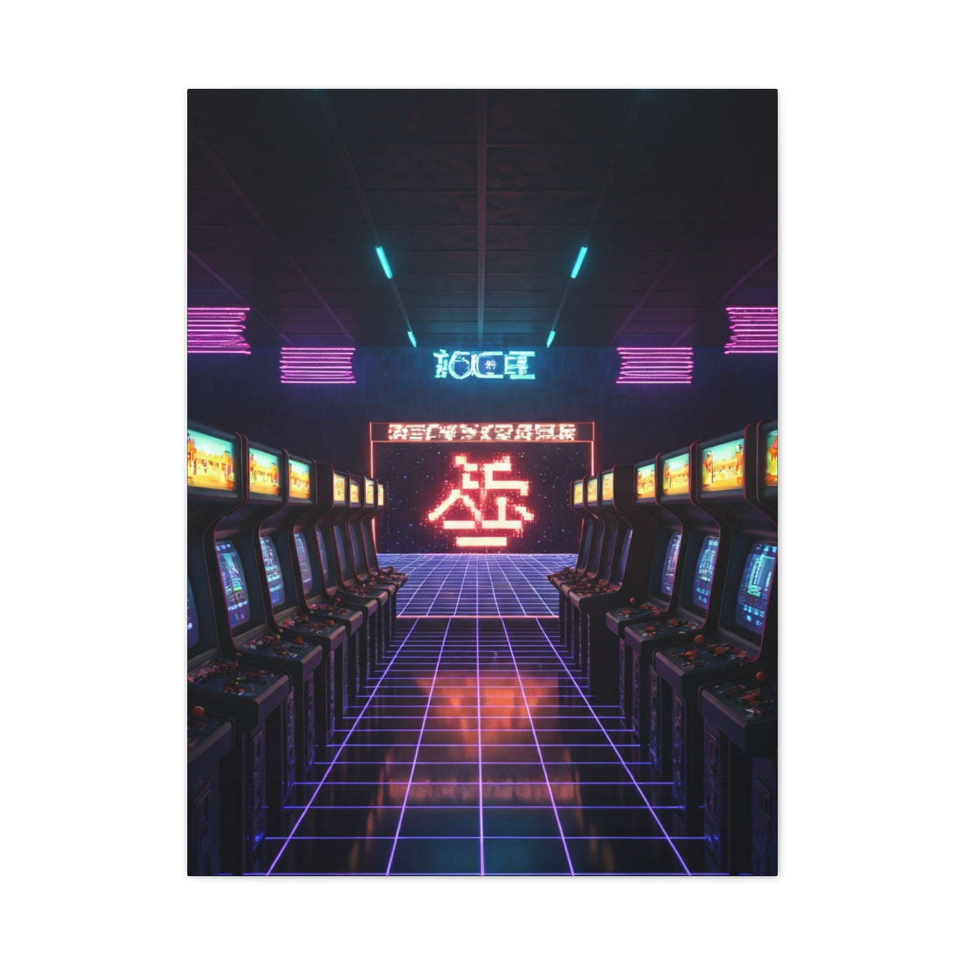 Retro Arcade Corridor Wall Art & Canvas Prints