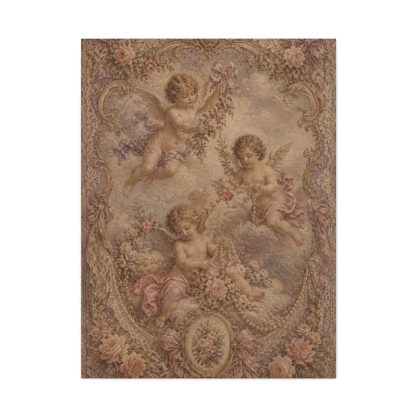 Vintage Cherub Romance Tapestry Wall Art & Canvas Print