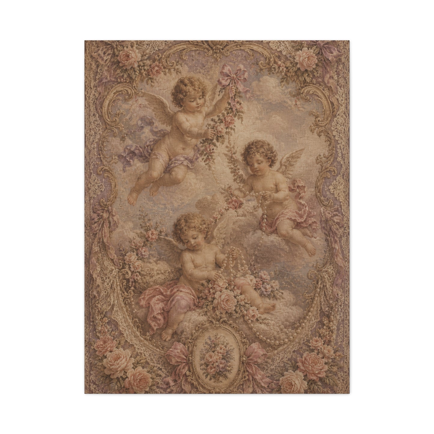 Vintage Cherub Romance Tapestry Wall Art & Canvas Print