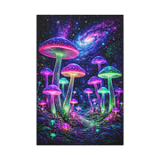 Glowing Giant Mushrooms in Midnight Forest Wall Art & Canvas Print
