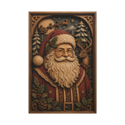 Layered Wooden Santa Relief Wall Art & Canvas Print