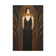 Midnight Deco Portrait Lady Wall Art & Canvas Prints