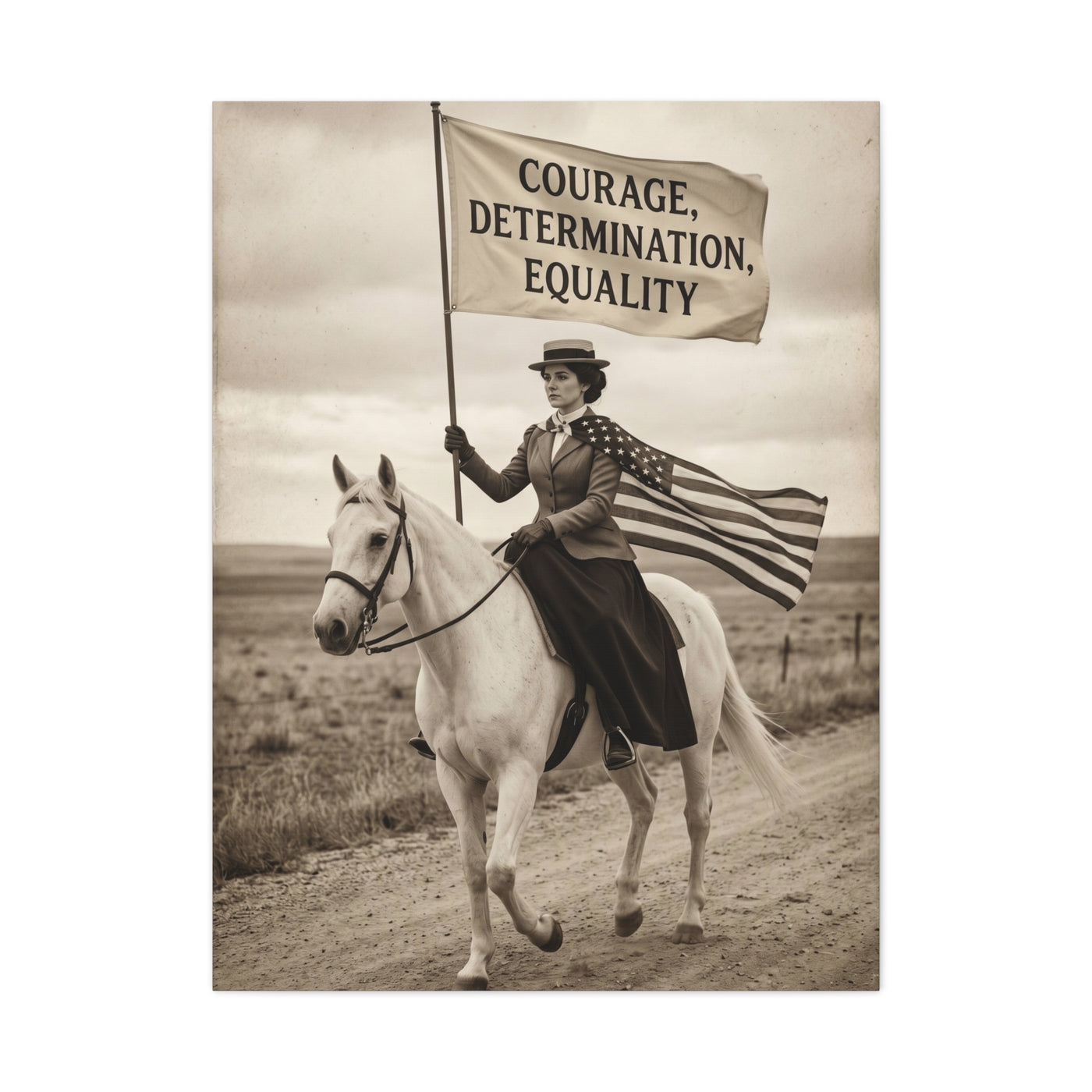 Suffrage Rider Equality Statement Wall Art & Canvas Print