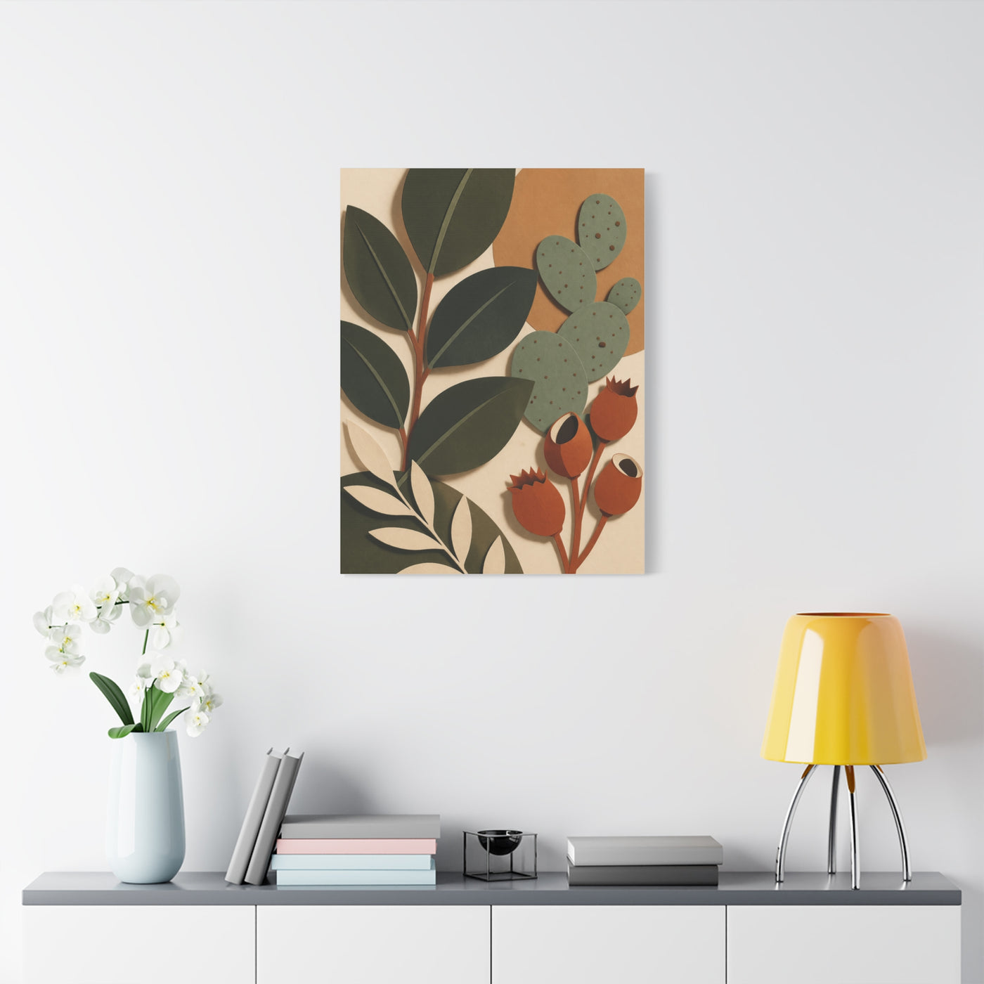 Cut Paper Botanical Modernist Wall Art & Canvas Print