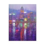 Hong Kong Skyline Neon Harbor Lights Wall Art & Canvas Print