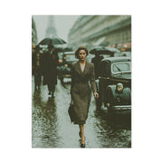 Parisian Rainy Street Elegance Wall Art & Canvas Print